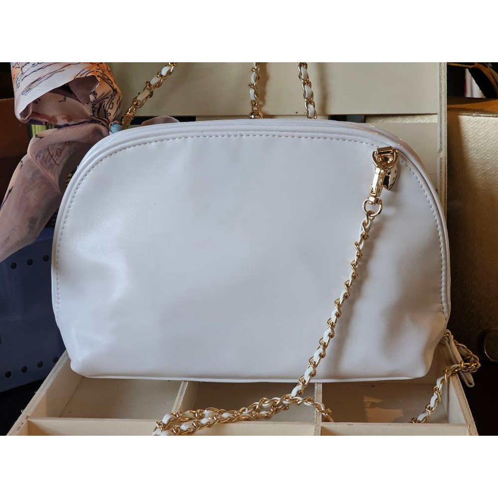 YSL Yves Saint Laurent White Clutch w/Crossbody, Twilly and Charm Added - Picture 10 of 15